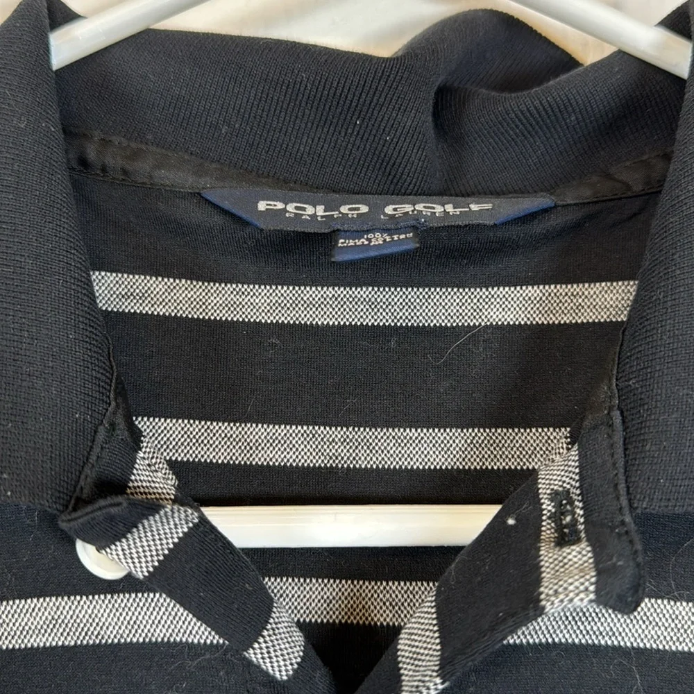 Polo Golf Ralph Lauren Black Stripe Polo Shirt Size Med EUC #2711
